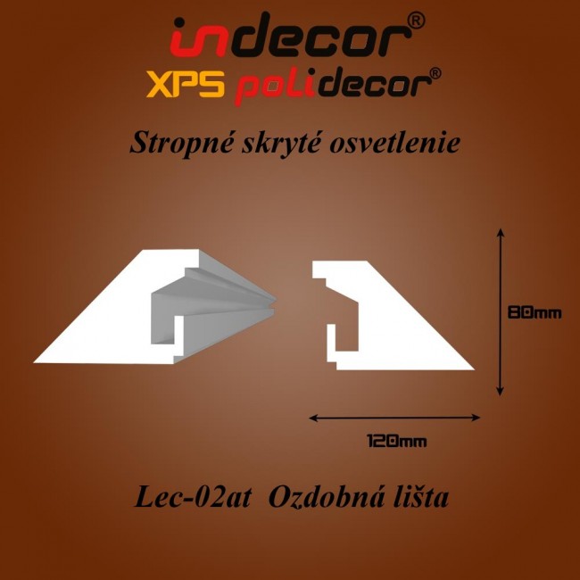 Lec-02AT Stropné skryté osvetlenie ozdobné lišty  80x120 (02/A-T)